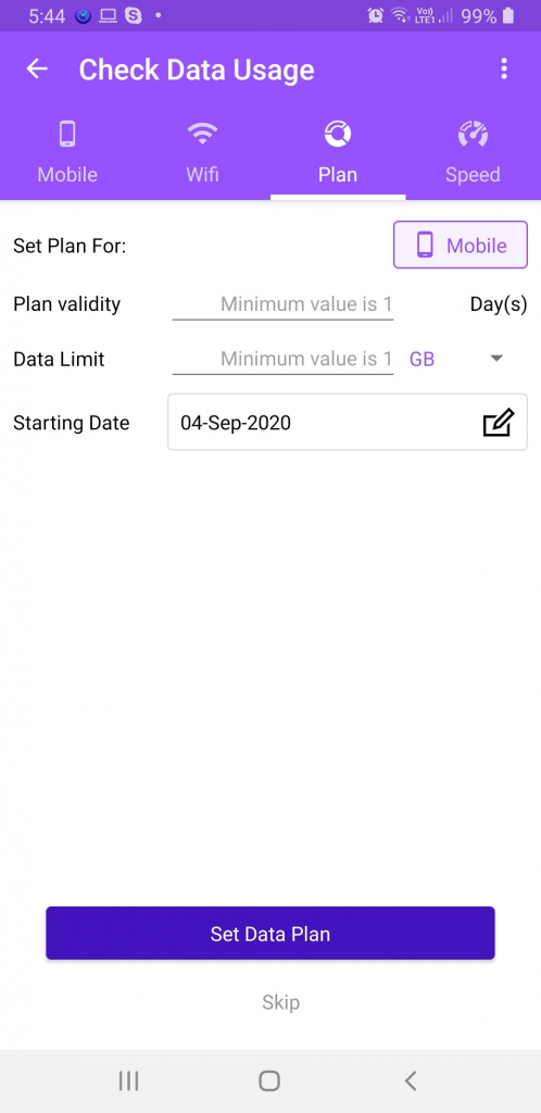 Check Data Usage