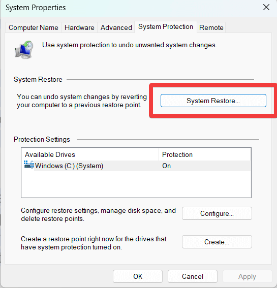 System Restore