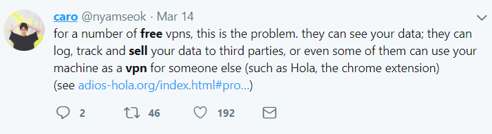 VPN asking for private information