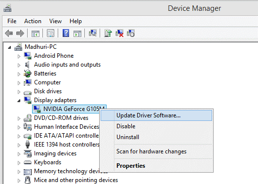 device manager for update driver