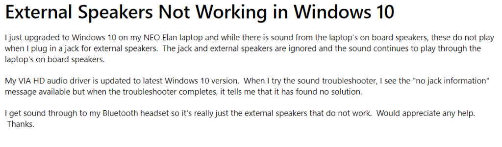 Solved External Speakers Not Working On Windows 10 Pc And Laptop