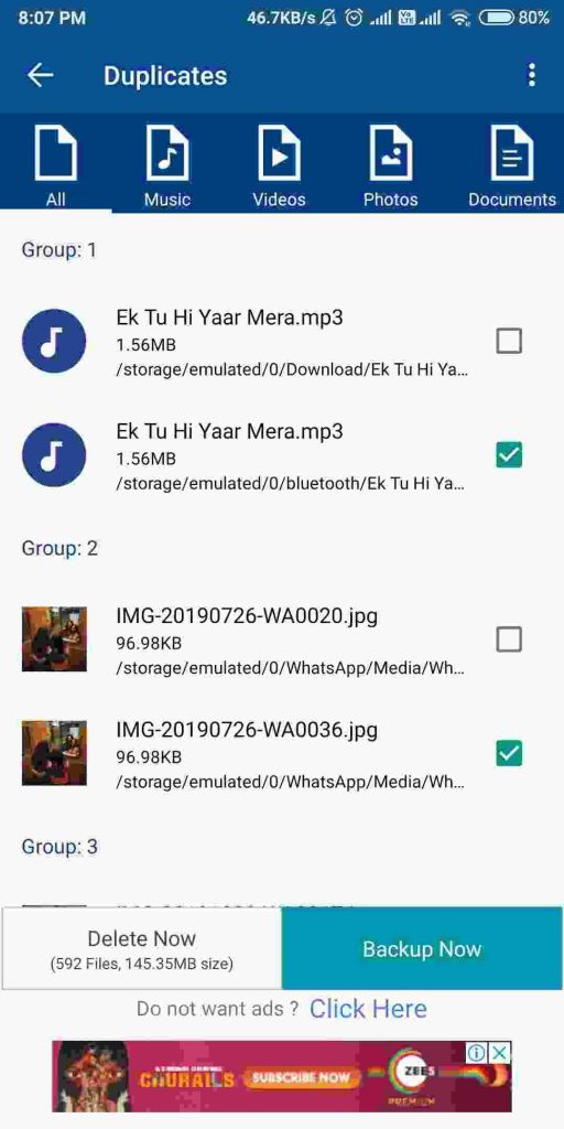 remove duplicates from android