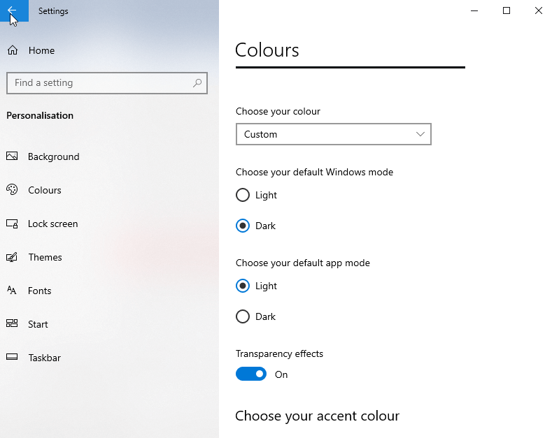 default app mode