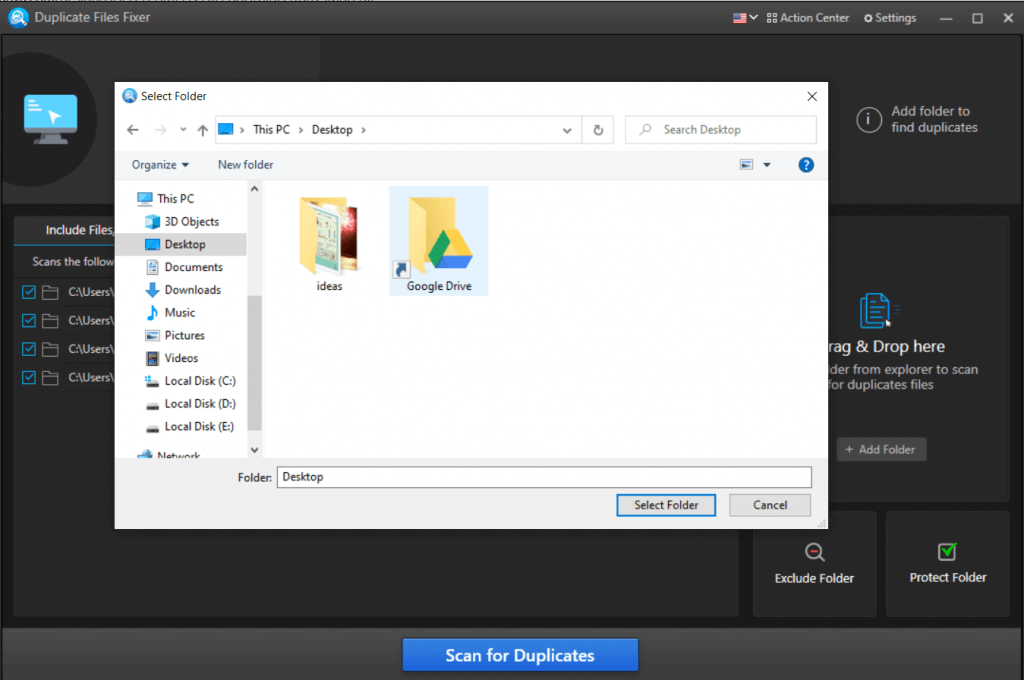 Duplicate Files Fixer scans for the files