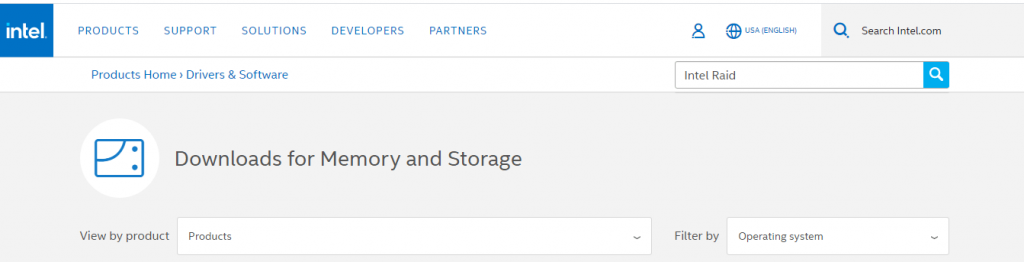 Intel Raid, raid driver
