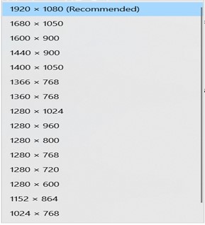 Display Resolution