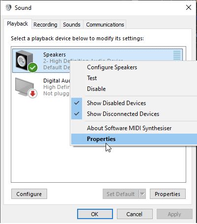 Right-click Microphone