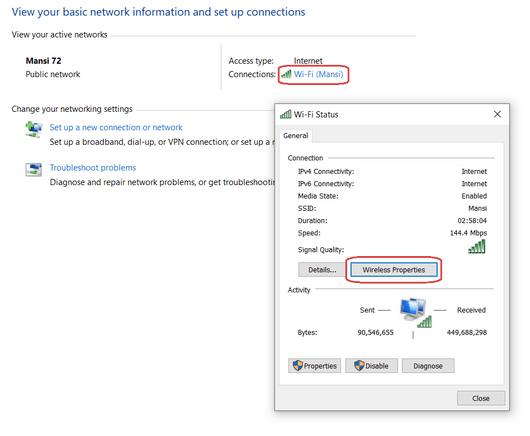 Click on your Wi-Fi network’s name