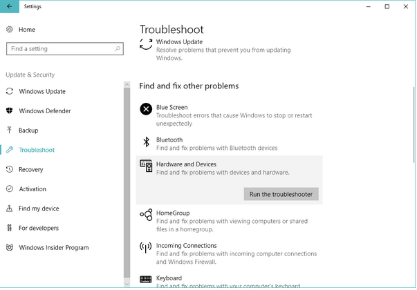 Run The Troubleshooter