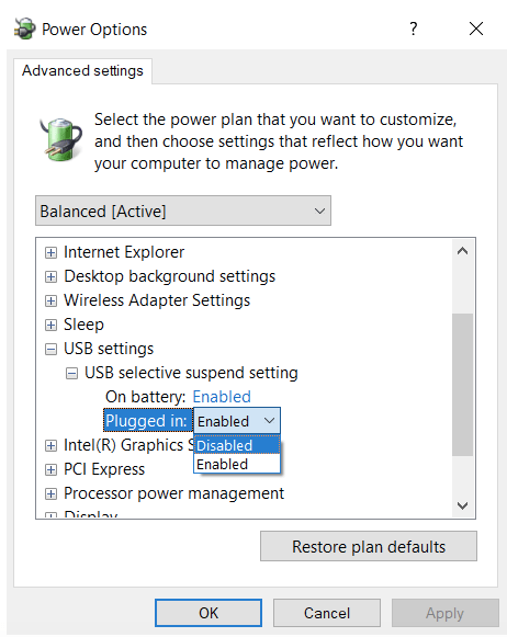 Go to the USB Settings