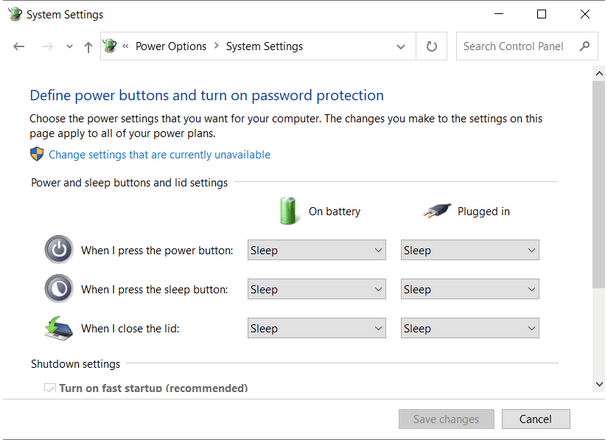 Change settings that are currently unavailable