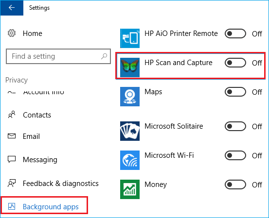 disable runtime broker