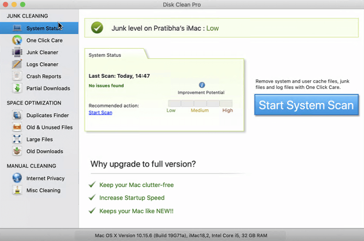clean junk from disk clean pro