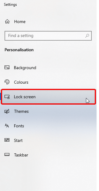 computer’s lock screen settings