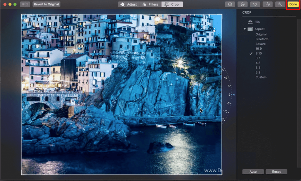 how to crop an image on a mac