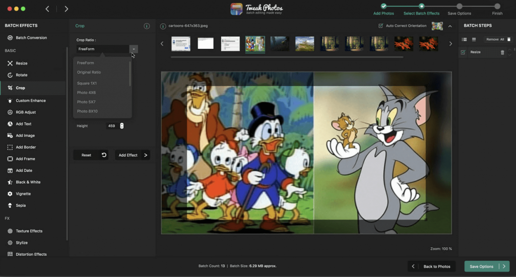 image crop with tweak photos