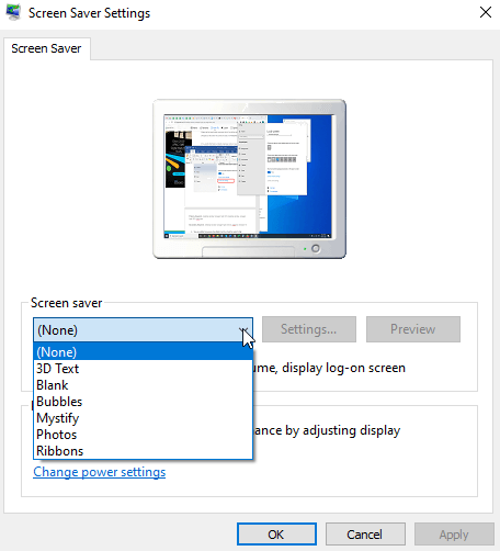 screensaver setting