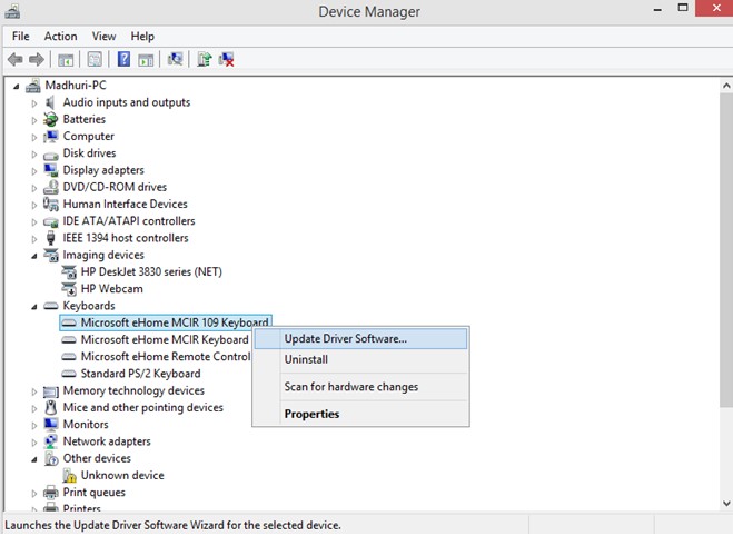 Context menu