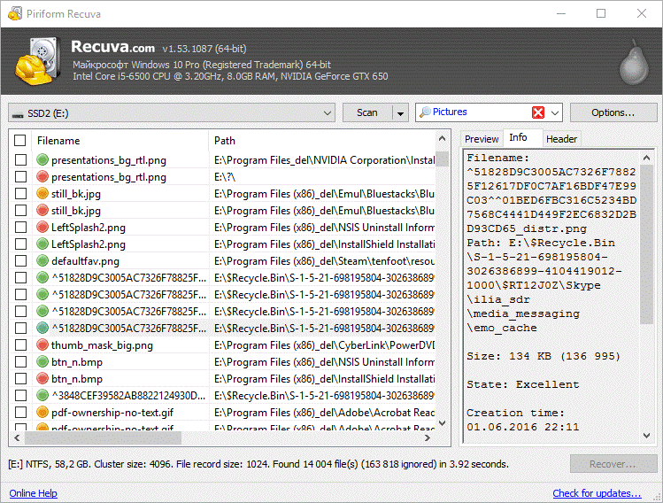 Recuva – Data Recovery Tool