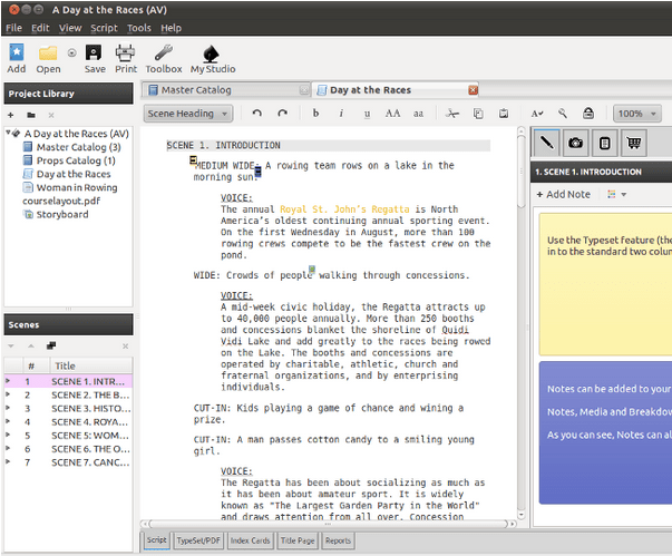 celtx script writing software windows