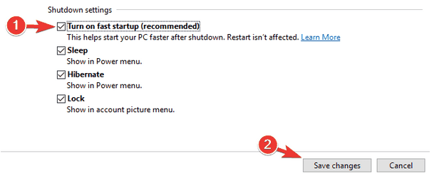 Fast Startup feature