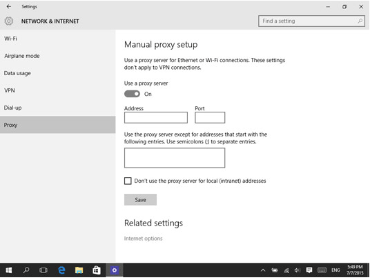 Tap on the “Lan Settings”