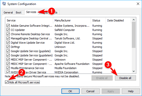 all Microsoft services