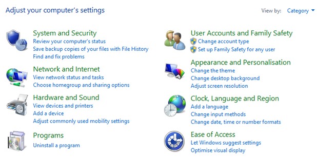 computer setting
