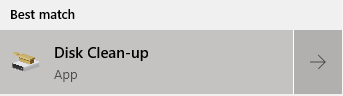 disk cleanup best match