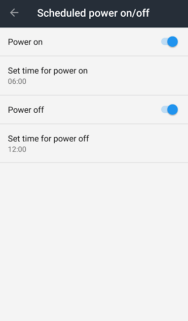 schedule power on off on android