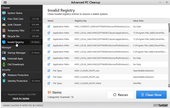 registry issues