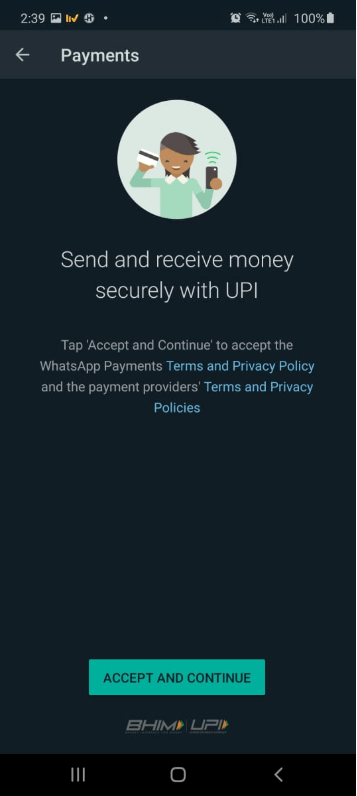 WhatsApp Pay to Send and Receive Money