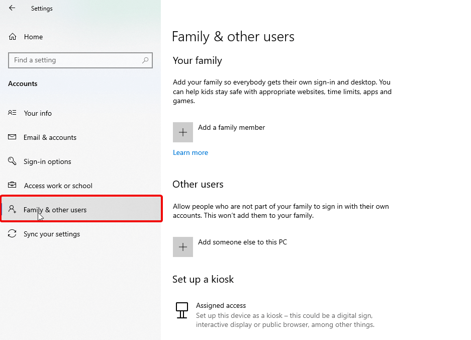 Family and other users
