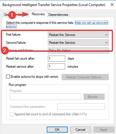 Restart service