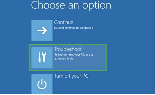 Tap on “Troubleshoot