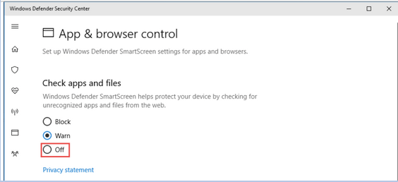 Disable SmartScreen