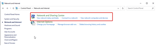Network and Sharing Center