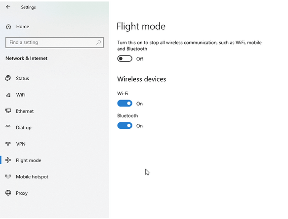 Enable Disable Flight Mode 