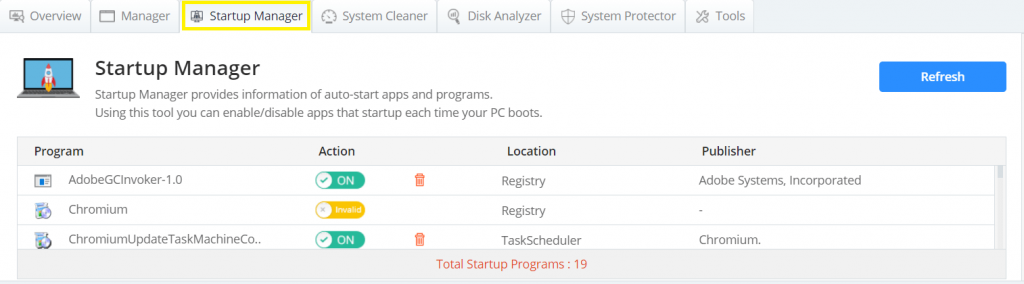 Startup Manager