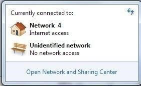 Неопознанная сеть Нет доступа в Интернет