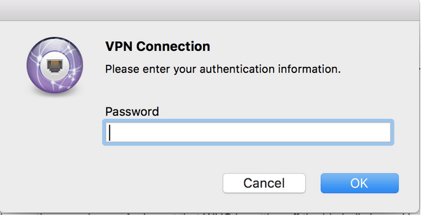 Сообщение об ошибке проверки подлинности VPN