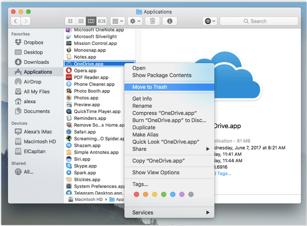 Полностью удалить OneDrive с Mac