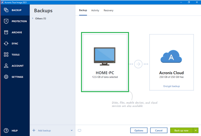 acronis true image continuous backup