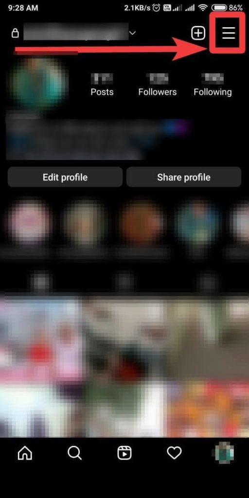 Instagram profile