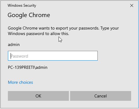 импортировать сохраненные пароли