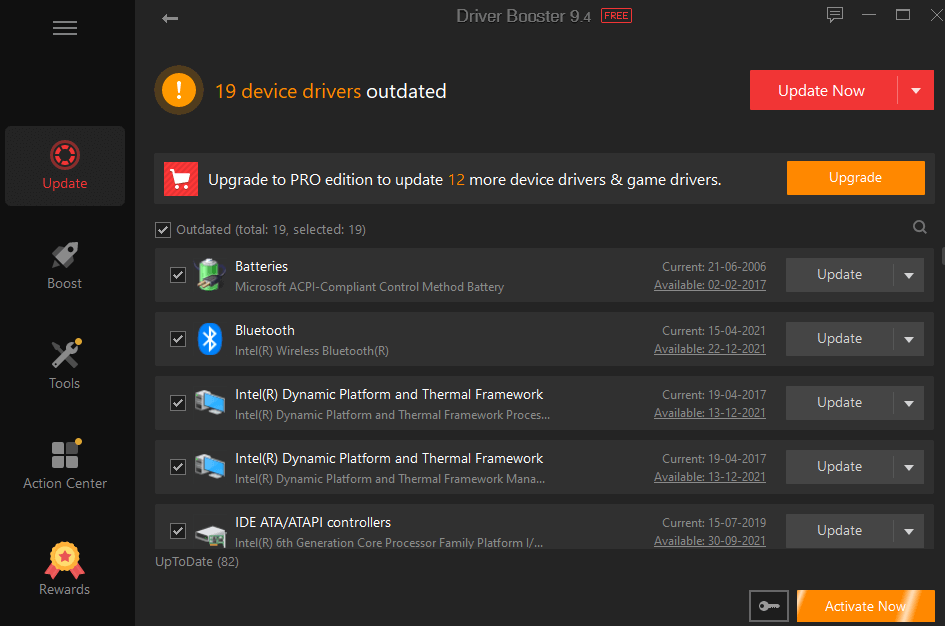 Iobit Driver Booster software to update drivers