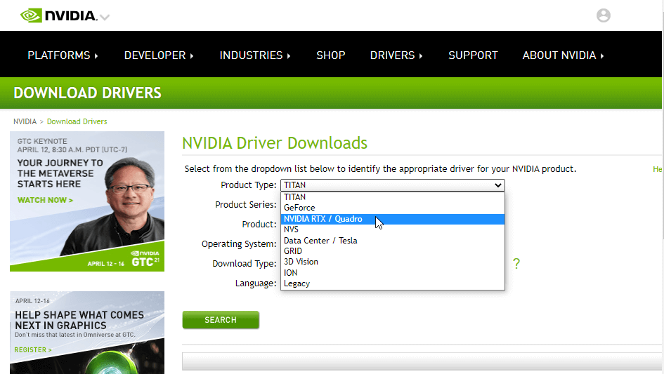 Скачать драйвер Nvidia Quadro RTX 8000