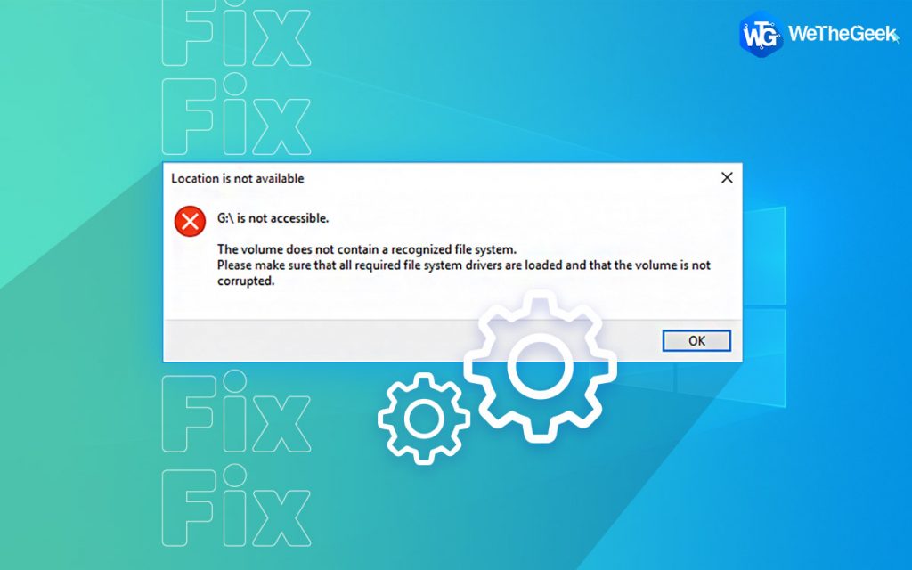 Volume Does Not Contain A Recognized File System Error