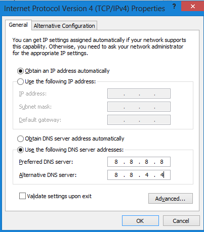 Адреса DNS-серверов