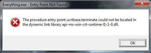 dynamic link catalog error windows 7